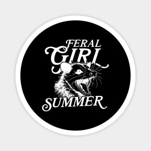 Feral Girl Summer Opossum Vintage Magnet
